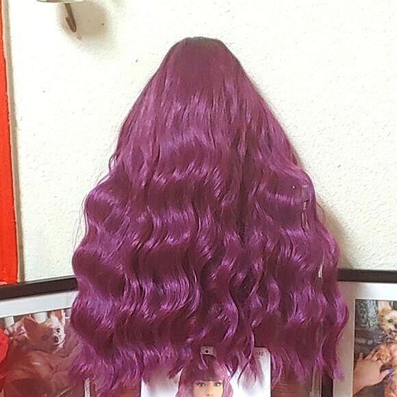 Good Hair Day: Ocean Wave Bob Wig with Bangs (Color Available: OM/M. Purple) - Picture 3 of 12